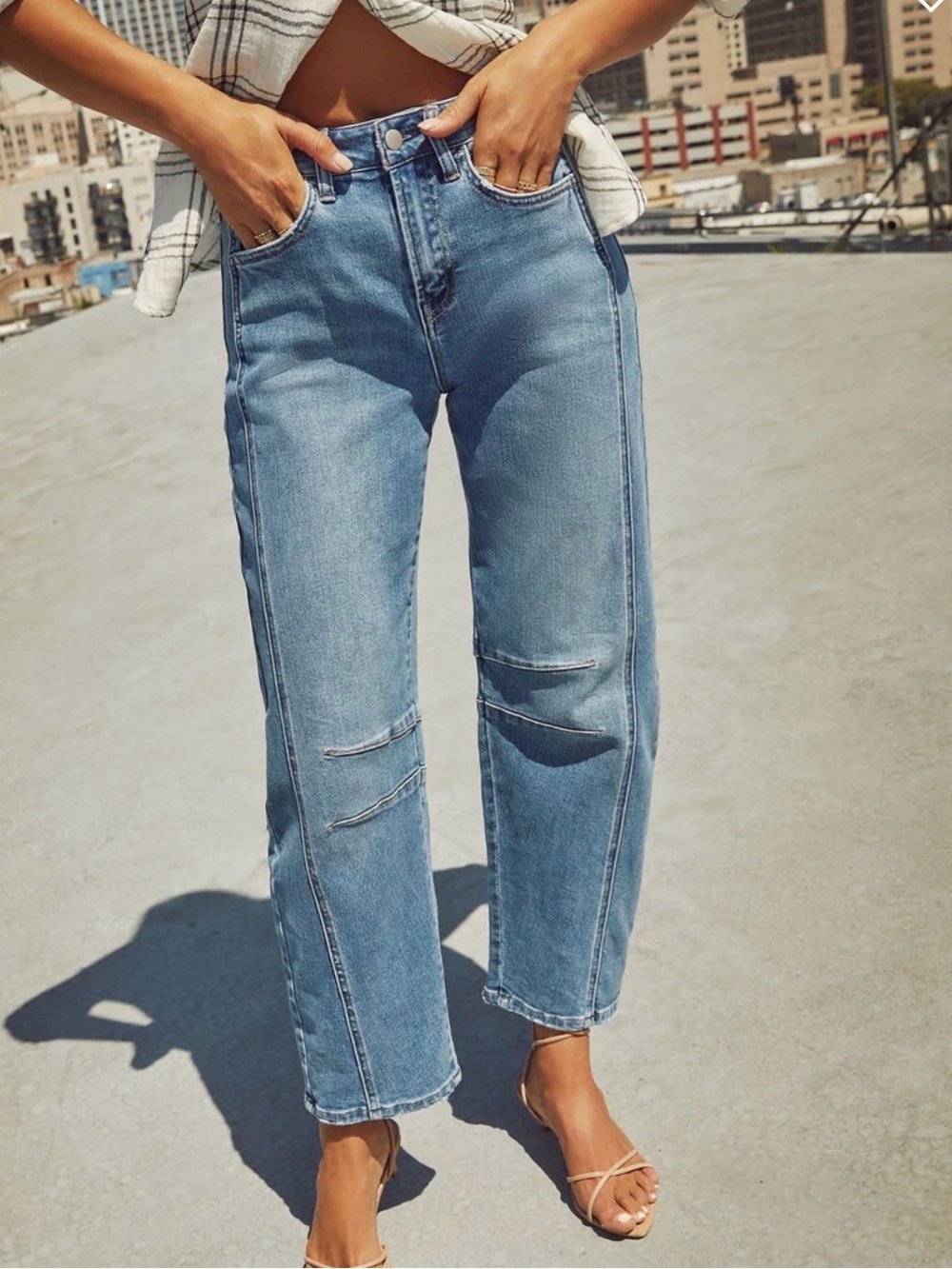 Vici Free Cove Super Stretch High Rise Barrel Jeans